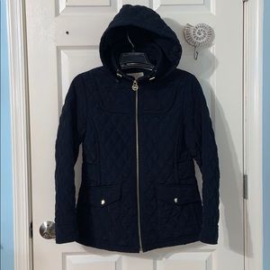 Michael Kors Quilted Navy Blue Jacket Petite Med